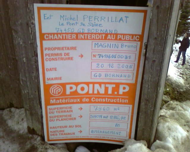 Travaux. Panneau chantier